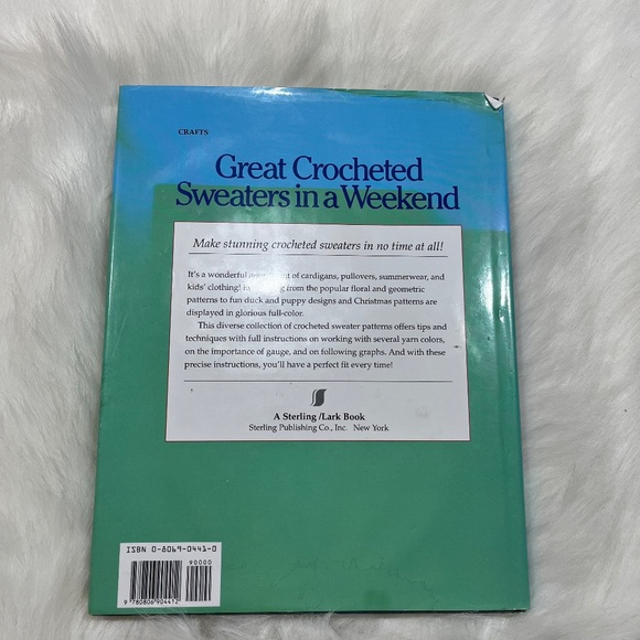 Vintage 90s Great Crocheted Sweaters in a Weekend Hardcover Book - Picture 3 of 7